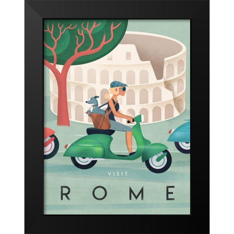 Rome Black Modern Wood Framed Art Print by Wickstrom, Martin