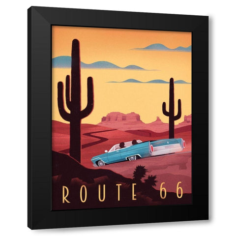 Route 66 Black Modern Wood Framed Art Print by Wickstrom, Martin