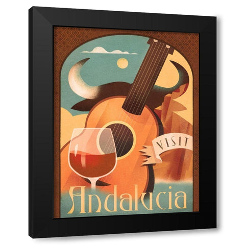 Spain Black Modern Wood Framed Art Print with Double Matting by Wickstrom, Martin