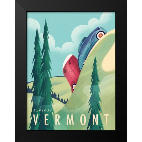 Vermont Camping Black Modern Wood Framed Art Print by Wickstrom, Martin