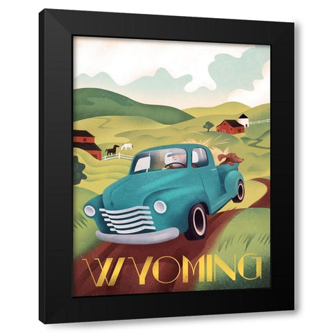 Wyoming Black Modern Wood Framed Art Print with Double Matting by Wickstrom, Martin