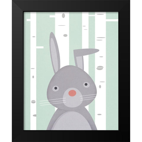 Bunny Black Modern Wood Framed Art Print by Wickstrom, Martin