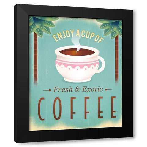 Coffee Exotic Black Modern Wood Framed Art Print by Wickstrom, Martin