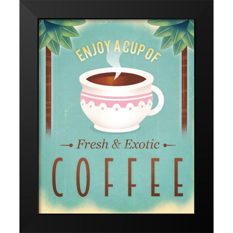 Coffee Exotic Black Modern Wood Framed Art Print by Wickstrom, Martin
