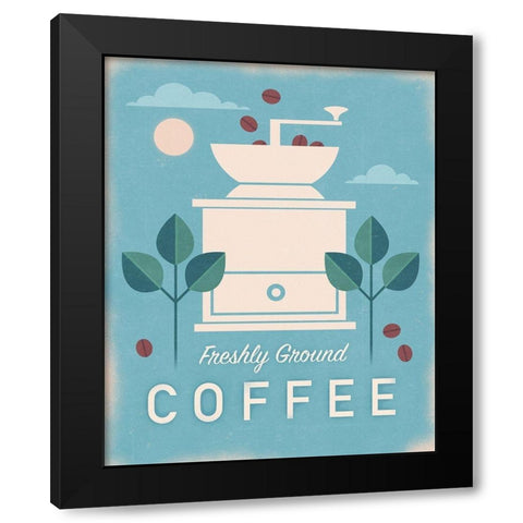 Coffee Grinder Black Modern Wood Framed Art Print with Double Matting by Wickstrom, Martin