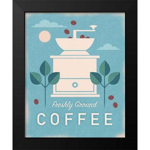Coffee Grinder Black Modern Wood Framed Art Print by Wickstrom, Martin