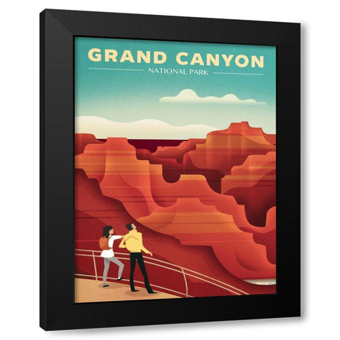 Grand Canyon Black Modern Wood Framed Art Print with Double Matting by Wickstrom, Martin