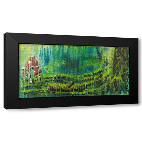 Forest Mushrooms Black Modern Wood Framed Art Print by Wickstrom, Martin