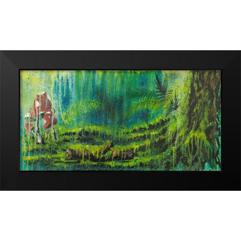 Forest Mushrooms Black Modern Wood Framed Art Print by Wickstrom, Martin