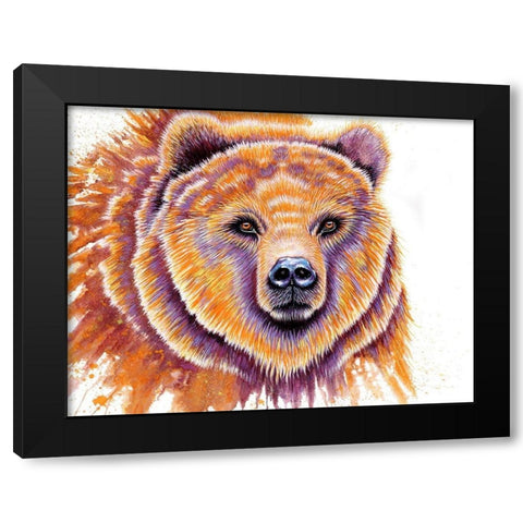 Grizzly Bear Black Modern Wood Framed Art Print with Double Matting by Wickstrom, Martin