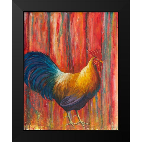 Mr. Rooster Black Modern Wood Framed Art Print by Wickstrom, Martin
