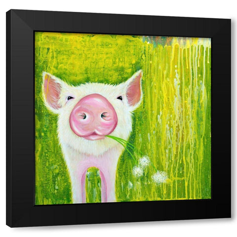Pig Black Modern Wood Framed Art Print by Wickstrom, Martin