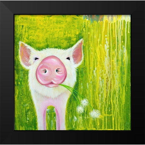 Pig Black Modern Wood Framed Art Print by Wickstrom, Martin