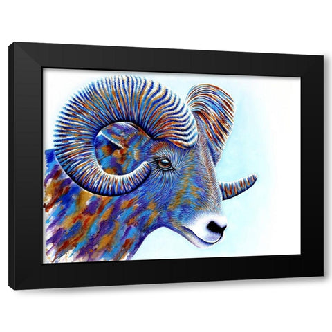 Ram Black Modern Wood Framed Art Print by Wickstrom, Martin
