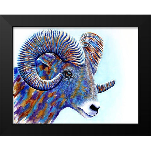 Ram Black Modern Wood Framed Art Print by Wickstrom, Martin
