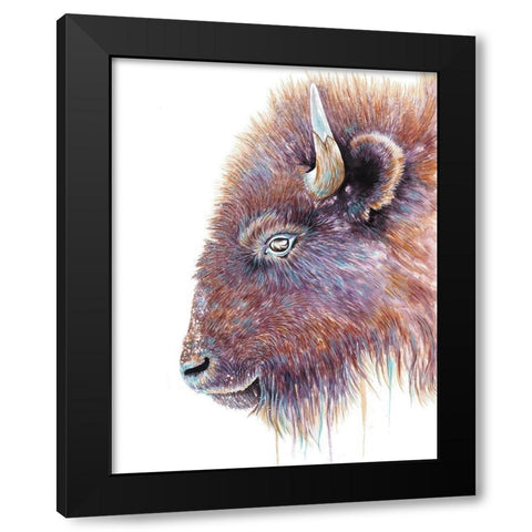 Spirit of the West Buffalo Black Modern Wood Framed Art Print with Double Matting by Wickstrom, Martin