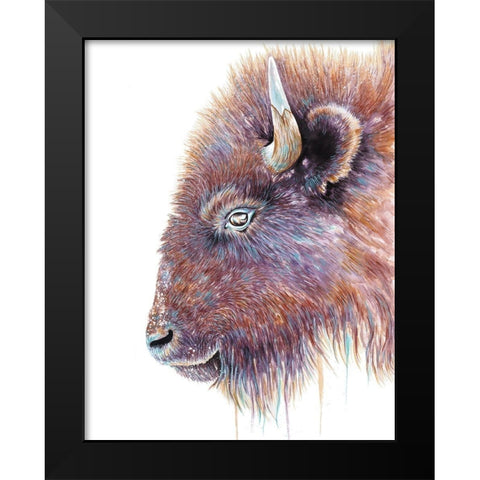 Spirit of the West Buffalo Black Modern Wood Framed Art Print by Wickstrom, Martin
