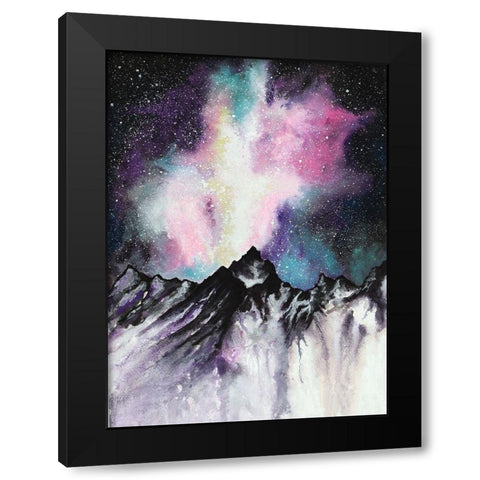 Starruption Galaxy Landscape Black Modern Wood Framed Art Print by Wickstrom, Martin
