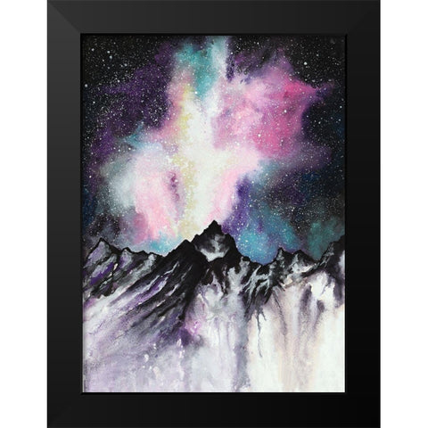 Starruption Galaxy Landscape Black Modern Wood Framed Art Print by Wickstrom, Martin