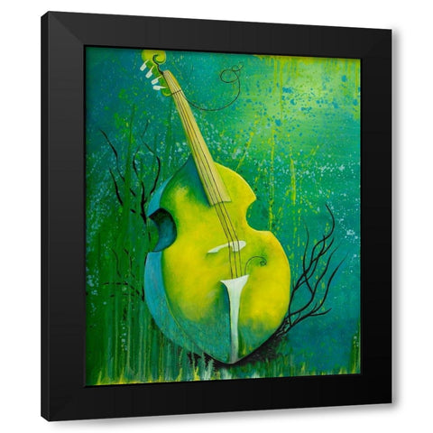 Sunken Dreams Cello Black Modern Wood Framed Art Print with Double Matting by Wickstrom, Martin