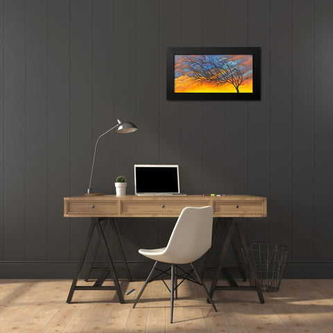 Sunset Tree Black Modern Wood Framed Art Print by Wickstrom, Martin