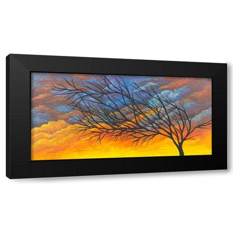 Sunset Tree Black Modern Wood Framed Art Print with Double Matting by Wickstrom, Martin