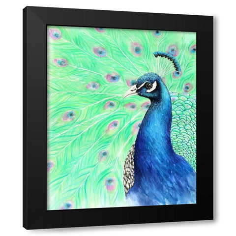 Mr. Peacock Black Modern Wood Framed Art Print by Wickstrom, Martin