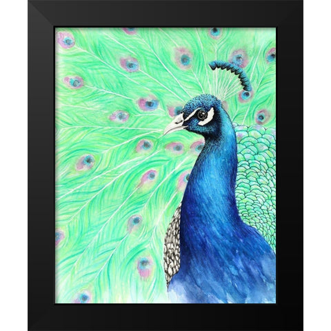 Mr. Peacock Black Modern Wood Framed Art Print by Wickstrom, Martin