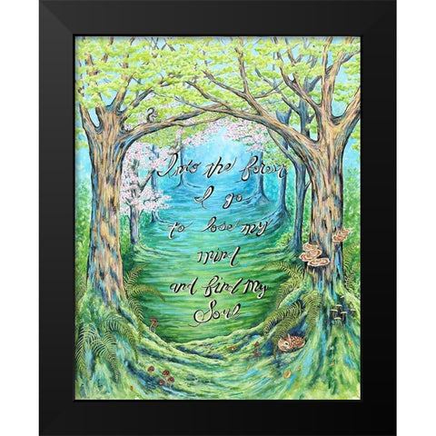 Into the Forest Black Modern Wood Framed Art Print by Wickstrom, Martin