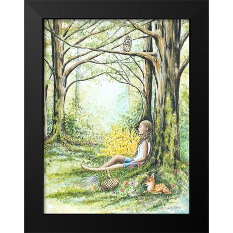 Forest Meditation Black Modern Wood Framed Art Print by Wickstrom, Martin