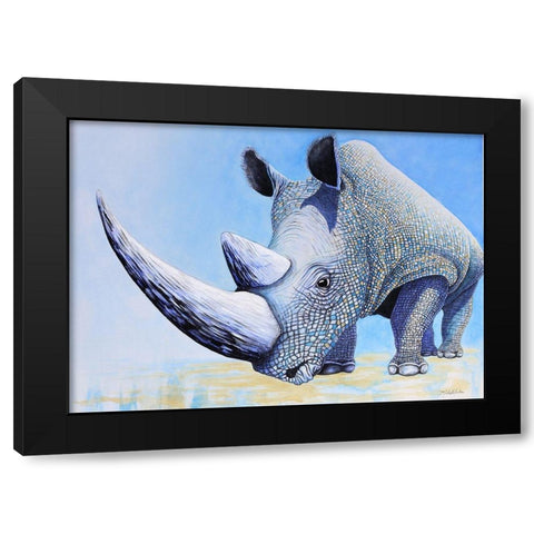 Rhino Black Modern Wood Framed Art Print with Double Matting by Wickstrom, Martin