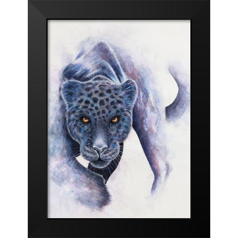 Spotted Black Panther Black Modern Wood Framed Art Print by Wickstrom, Martin