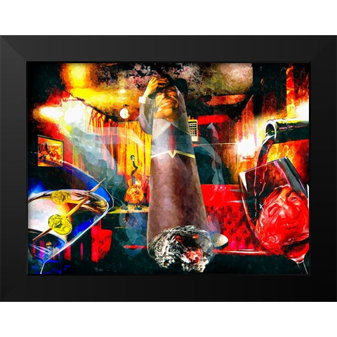 Party Time Print Black Modern Wood Framed Art Print by Murray Henderson Fine Art