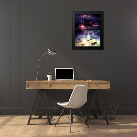 Stary Stary Nite Black Modern Wood Framed Art Print by Murray Henderson Fine Art