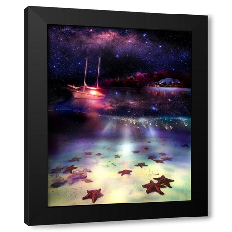 Stary Stary Nite Black Modern Wood Framed Art Print by Murray Henderson Fine Art