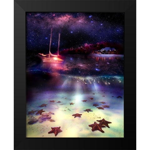 Stary Stary Nite Black Modern Wood Framed Art Print by Murray Henderson Fine Art