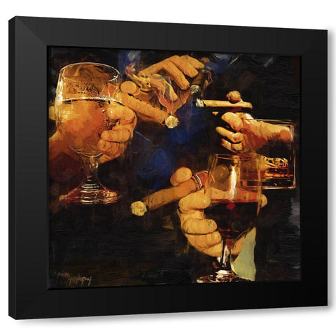 Party Cigar Black Modern Wood Framed Art Print with Double Matting by Murray Henderson Fine Art