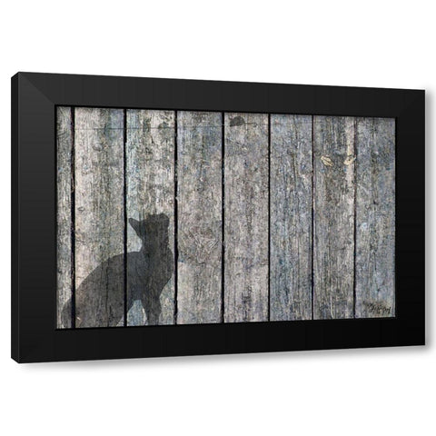 Cat And Mouse Shadow 2 Black Modern Wood Framed Art Print with Double Matting by Murray Henderson Fine Art