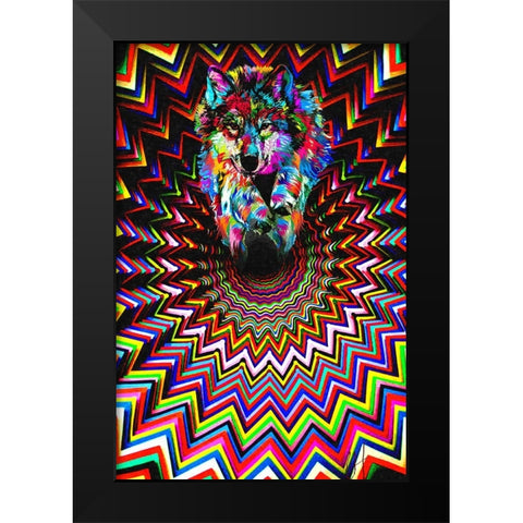 Wolf Run Black Modern Wood Framed Art Print by Murray Henderson Fine Art