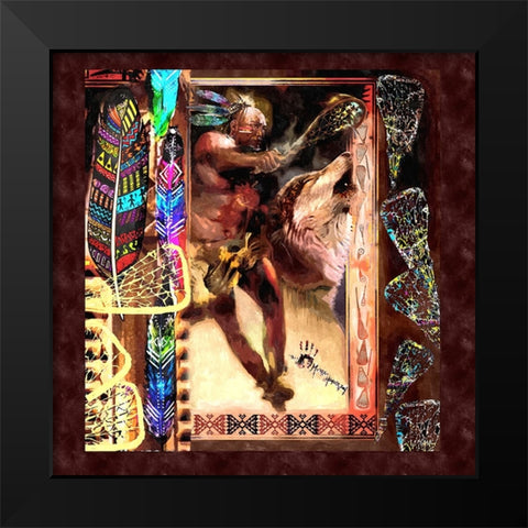 Lacrosse Black Modern Wood Framed Art Print by Murray Henderson Fine Art