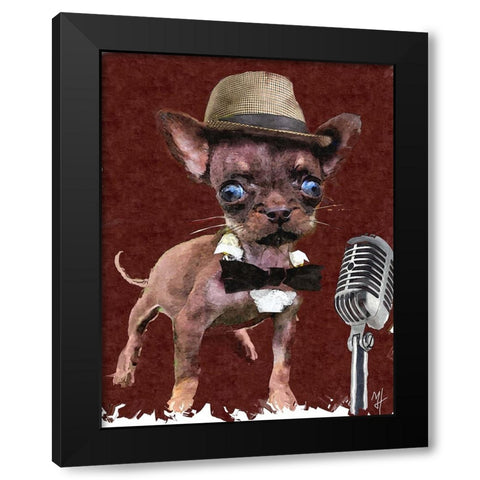 Ol Blue Eyes Ch Black Modern Wood Framed Art Print with Double Matting by Murray Henderson Fine Art