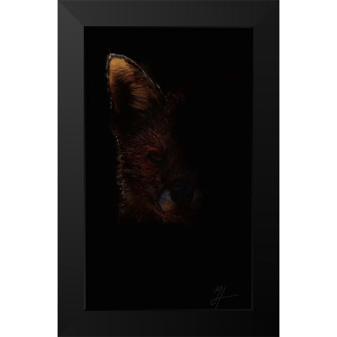 Out Fox Black Modern Wood Framed Art Print by Murray Henderson Fine Art