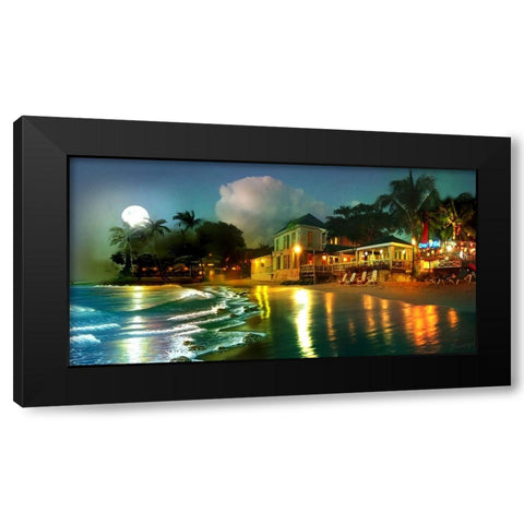Party Beach 17 Black Modern Wood Framed Art Print with Double Matting by Murray Henderson Fine Art