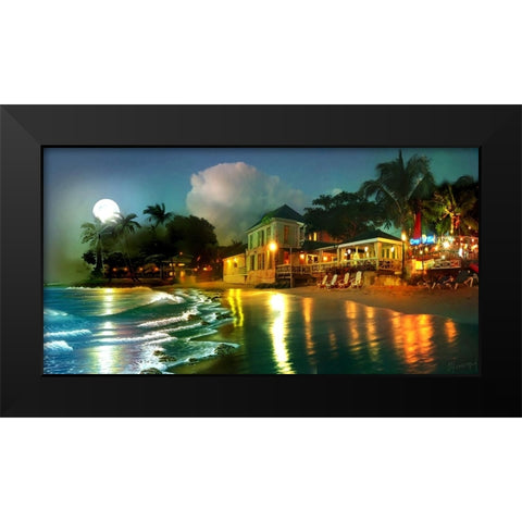 Party Beach 17 Black Modern Wood Framed Art Print by Murray Henderson Fine Art
