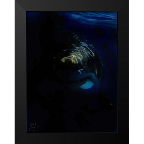 Shark Shadows (1) Black Modern Wood Framed Art Print by Murray Henderson Fine Art