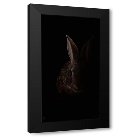 Wabbit Black Modern Wood Framed Art Print by Murray Henderson Fine Art