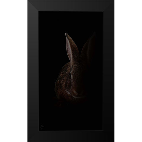 Wabbit Black Modern Wood Framed Art Print by Murray Henderson Fine Art