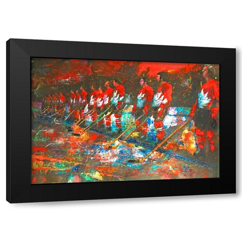 Team Canada 72 Black Modern Wood Framed Art Print with Double Matting by Murray Henderson Fine Art