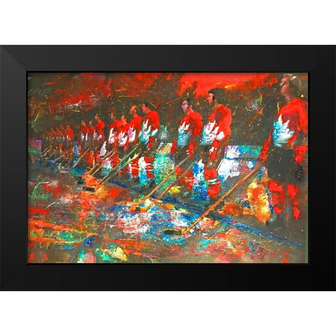 Team Canada 72 Black Modern Wood Framed Art Print by Murray Henderson Fine Art