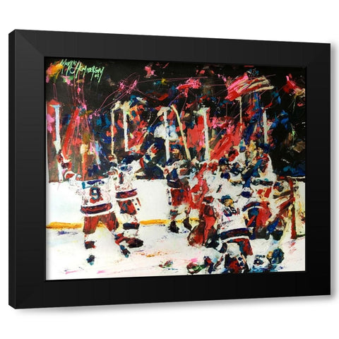 USA Maricle On Ice Black Modern Wood Framed Art Print by Murray Henderson Fine Art